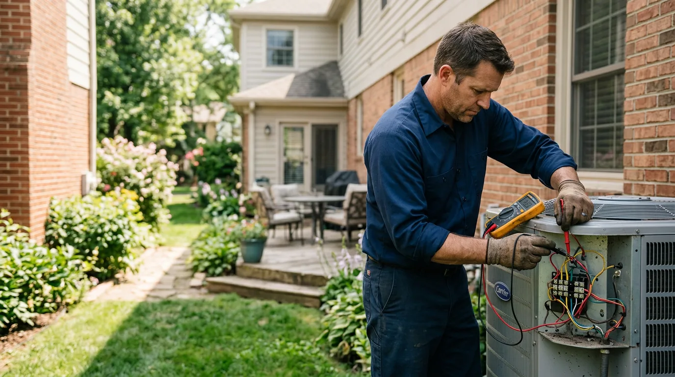 HVAC technician working near Arkansas City, KS